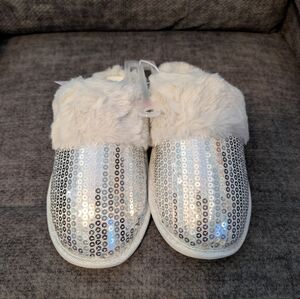 Target White Faux Fur Slippers